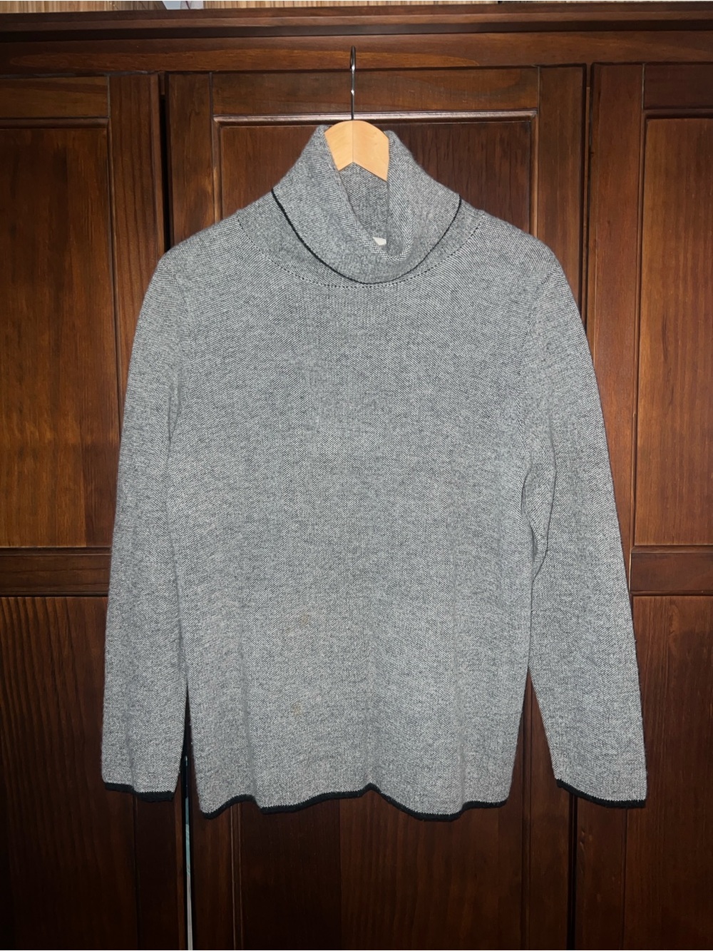 Fabiana Filippi Italy Quiet Luxury Merino & Angora Grey Turtleneck Sweater XXL